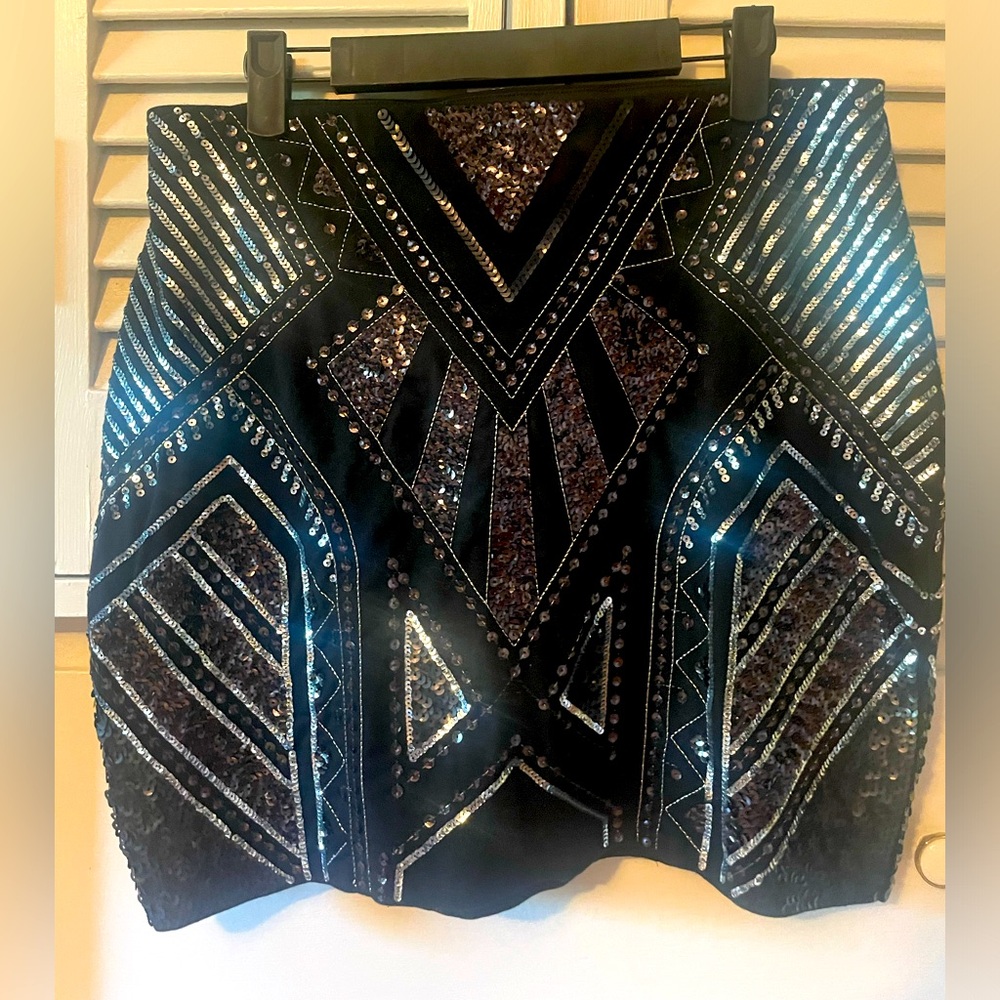 Express sequin mini skirt